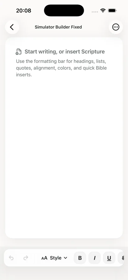 Study Builder document with Scripture inserted into a lesson